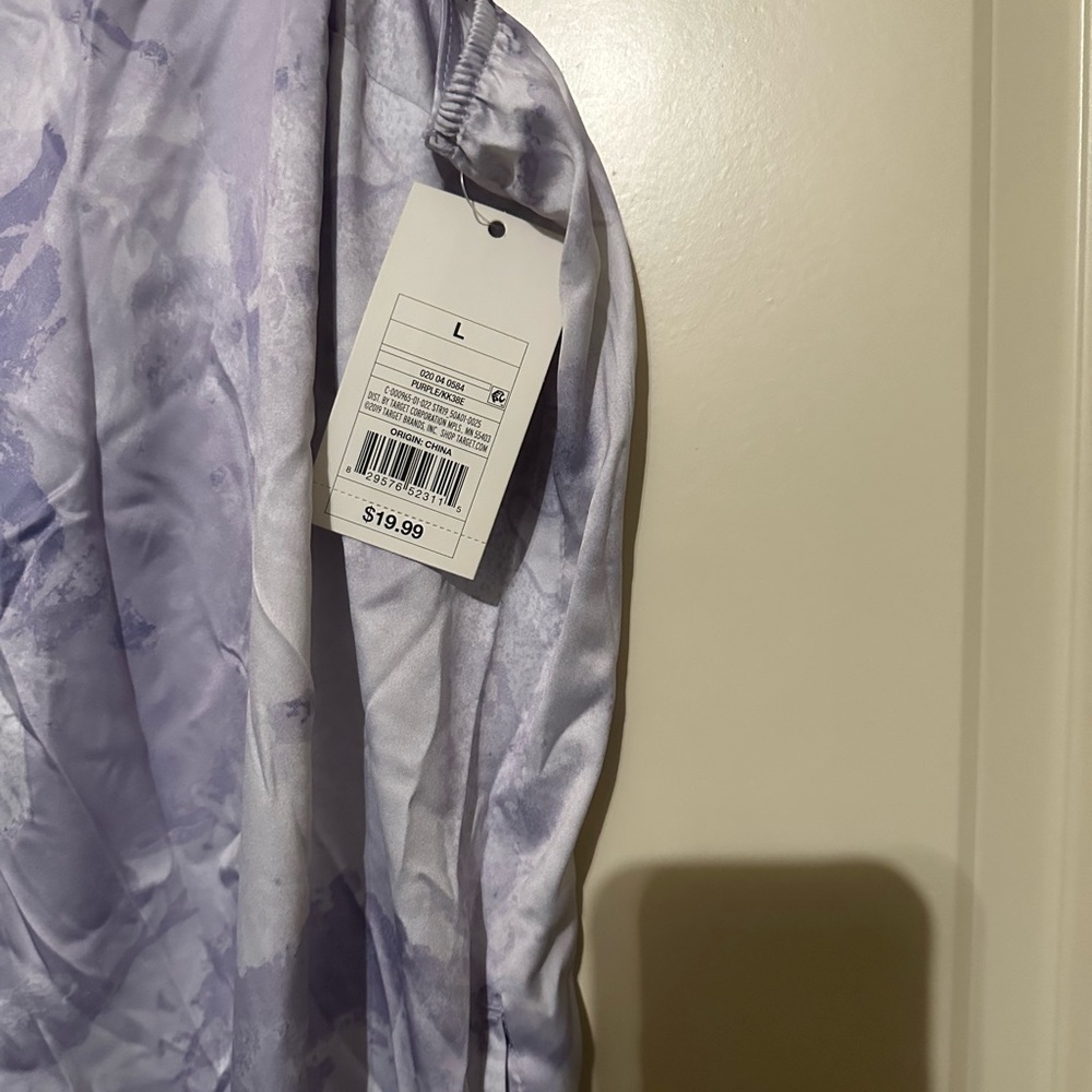 NWT Stars Above Purple Tie Dye Satin Sleeveless One Piece Jumpsuit Size Large